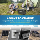 48 Qt. Portable 12v Electric Cooler with LG Compressor, Fridge and Freezer, Rugged Wheels, and Solar Power Input, Perfect Plug-In Cooler for Camping, Trucks, Travel, Car and Home