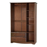 100% Solid Wood Grand Wardrobe Armoire - Mocha