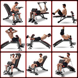 Adjustable Weight Bench - Utility Weight Benches for Full Body Workout, Foldable Flat