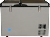 FM-65G 65 Quart Portable Refrigerator and Deep, AC 110V/ DC 12V, Real Chest Freezer for Car, Home, Camping, and RV with-8掳F to 50掳F Temperature Range, Gray, One Size