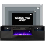 Amerlife Fireplace TV Stand with 36" Electric Fireplace, LED Light Entertainment Center