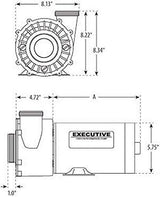 3421821-1A Waterway | 4.5HP 230V 2-Speed Waterway Spa Pump Side Discharge | 48 Frame Executive