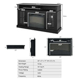 58" TV Console with 23" Fireplace Insert, Fireplace TV Stand for TVs up to 65 Inches, 1400W Electric Fireplace Heater