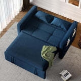 DWVO 3-in-1 Convertible Sofa Bed, 55" Sleeper Sofa with Pull-Out Bed, Cat-Scratch-Proof Fabric Futon Couch with Adjustable Backrest and Side Pocket, Loveseat for Living Room Apartment, Grey