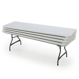 4-Pack Commercial Stacking 8 ft Folding Table - White (80344)