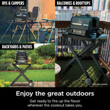 7-in-1 Grill & Smoker with Thermometer, Air Fryer, BBQ, Bake, Roast, Broil - Portable Electric Outdoor Grill, Grey