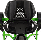20-inch drift tricycle, with smooth lines and comfortable design, adjustable seat, sturdy steel frame, easy to operate, suitable for children over 8 years old, equipped with LED lighting and foot brakes, available in green and black colors.