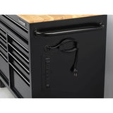 46-in W x 24.5-in D 9-Drawer Mobile Workbench with Hardwood Top and Power Station �� Gloss Black