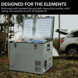 FM-65G 65 Quart Portable Refrigerator and Deep, AC 110V/ DC 12V, Real Chest Freezer for Car, Home, Camping, and RV with-8掳F to 50掳F Temperature Range, Gray, One Size