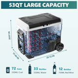 EUHOMY 12 Volt Refrigerator, 37QT(35L) Electric Cooler, Portable Freezer 12V/24V DC 110-240V AC, 12V Fridge -4��~68��, 12V Cooler with Wheels & 2 Baskets for Travel, Truck, Boat, Camping