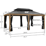18 Ft. W x 12 Ft. D Metal Patio Gazebo