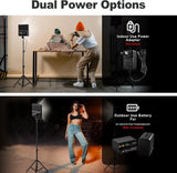 D50 LED Video Light Panel Lights 15.4", 2 Packs 45W 3000K-8000K Bi-Color Dimmable Photography Lighting, CRI 96+ Videography Lighting for Video Shooting/Gaming/Live Stream/Studio/Film