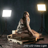 D50 LED Video Light Panel Lights 15.4", 2 Packs 45W 3000K-8000K Bi-Color Dimmable Photography Lighting, CRI 96+ Videography Lighting for Video Shooting/Gaming/Live Stream/Studio/Film