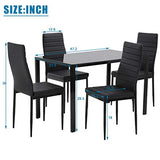 FDW Dining Table Set Glass Dining Room Table Set for Small Spaces Kitchen Table and Chairs for 4