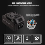 18V Cordless Car Polisher, 15mm Orbit 2000-4800 OPM Portable Buffer Polisher with 7 Variable Speed 2Pcs 4.0Ah Battery, 6 Sponge Pads,2 Wool Pad, Tool Bag for Car Polishing, Waxing