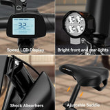 EB3 Electric Bike Adults 21mph, 500W Peak Motor, 270Wh Battery, Rear Suspension, 3 Levels Assist, 14" Folding Ebike for Adults and Teens, Complies to UL2849
