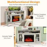 58" TV Console with 23" Fireplace Insert, Fireplace TV Stand for TVs up to 65 Inches, 1400W Electric Fireplace Heater