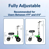Hybrid - Most Compact All Terrain Knee Scooter for Adults for Foot Surgery Heavy Duty Knee Walker for Broken Ankle Foot Injuries Recovery Leg Scooter Best Knee Crutch Alternative (Green)