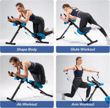 Ab Workout Equipment, Adjustable Ab Trainer Machine for Abs Workout at Home Gym, Foldable, Knee Protection, Abdominal Trainer for Stomach Workout