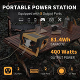 2000A Car Jump Starter with Air Compressor, 5W Solar Panel Portable Power Station, Tire Inflator 260PSI, Car Battery Charger with Inverter Dual 400W AC DC USB Ports, 12V Battery Pack Jump Box
