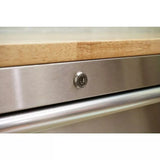 72 in. 18-Drawer 24 in. D Mobile Workbench with Solid Wood Top Stainless Steel