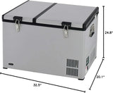 FM-65G 65 Quart Portable Refrigerator and Deep, AC 110V/ DC 12V, Real Chest Freezer for Car, Home, Camping, and RV with-8掳F to 50掳F Temperature Range, Gray, One Size