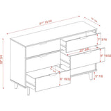6-Drawer Caramel Mid Century Modern Wood Dresser