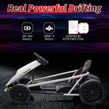 24V Go Kart for Kids 8-12, 300W*2 Motors, 9Ah Battery, 8MPH Speed, Music, Horn, 175lbs Max Load �� White