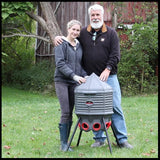 80lb Poultry Feeder, Adjustable Height, UV Stable, Weather Resistant, 8 Ports, Made in USA