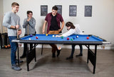 6 Ft Portable Pool Table, Adults Folding Billiards Tables for Game Room with Easy Foldable Storage, Includes Full Set of Billiard Balls, Cues, Chalk & Brush