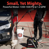Electric Pressure Washer 2.0, Powerful 1.4 GPM 2000 PSI Car Pressure Washer Sprayer, Snub Nose & Tip Attachment, Use,Car Soap, Patio Boat RV Motorcycle Car Garage Deck Adam's Polishes