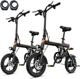 EB3 Electric Bike Adults 21mph, 500W Peak Motor, 270Wh Battery, Rear Suspension, 3 Levels Assist, 14" Folding Ebike for Adults and Teens, Complies to UL2849