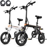 EB3 Electric Bike Adults 21mph, 500W Peak Motor, 270Wh Battery, Rear Suspension, 3 Levels Assist, 14" Folding Ebike for Adults and Teens, Complies to UL2849