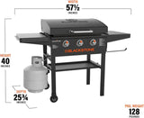 28 Inch Blackstone Griddle 2080 with Hood XL Griddle Original 3-Burner Outdoor Flat Top Grill, with Blackstone Griddle Accessories, Seasoning, and Wholesalehome Gloves and Cloth