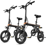 EB3 Electric Bike Adults 21mph, 500W Peak Motor, 270Wh Battery, Rear Suspension, 3 Levels Assist, 14" Folding Ebike for Adults and Teens, Complies to UL2849