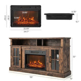 58" TV Console with 23" Fireplace Insert, Fireplace TV Stand for TVs up to 65 Inches, 1400W Electric Fireplace Heater