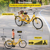 Adult Tricycle 26 7 Speed 3 Wheel Trike Bicycle Bike Cruise w Basket Shooping