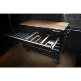 46-in W x 24.5-in D 9-Drawer Mobile Workbench with Hardwood Top and Power Station �� Gloss Black
