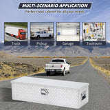 48 Inch Diamond Plate Truck Bed Tool Box with Shelf Silver