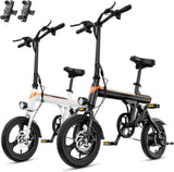 EB3 Electric Bike Adults 21mph, 500W Peak Motor, 270Wh Battery, Rear Suspension, 3 Levels Assist, 14" Folding Ebike for Adults and Teens, Complies to UL2849