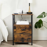 AMHANCIBLE Night Stand Set 2, Nightstand with Charging Station